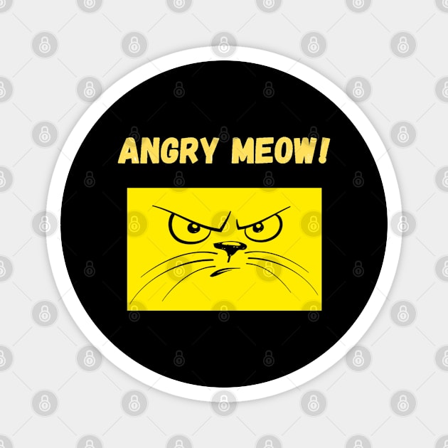 Angry Meow Magnet by Boga